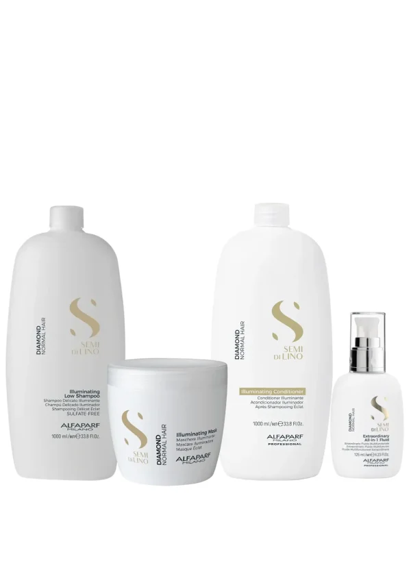 Diamond Shampoo 1000ml + Mascarilla 500ml + Acondicionador 1000ml + Fluido 125ml