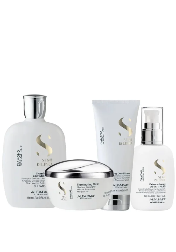 Diamond Shampoo 250ml + Mascarilla 200ml + Acondicionador 200ml + Fluido 125ml