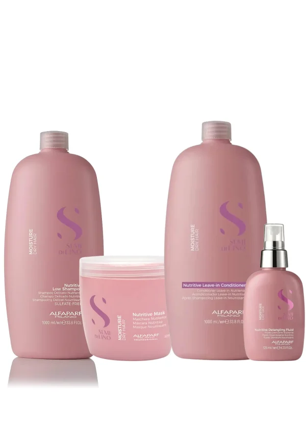 Moisture Shampoo 1000ml + Mascarilla 500ml + Acondicionador 1000ml + Fluido 125ml