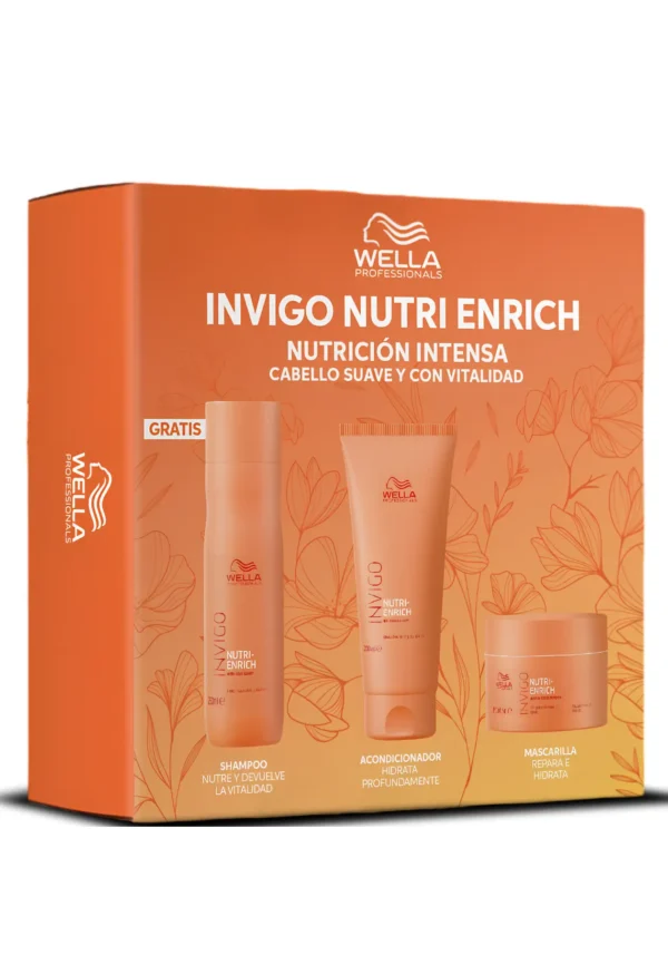 Pack Nutritivo Wella Invigo Nutri-Enrich | Shampoo 250 ml + Acondicionador 200 ml + Mascarilla 150 ml